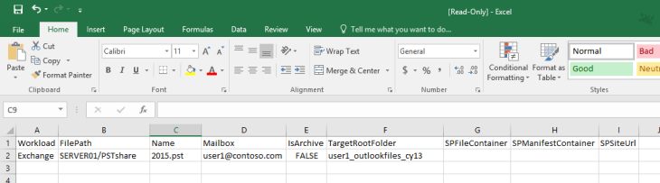 create a CSV file for mapping