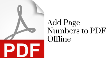 Add Page Numbers To PDF Offline